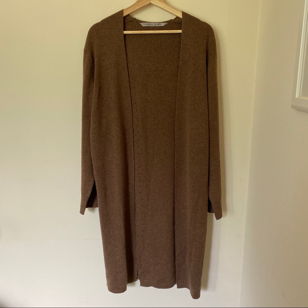 Athleta Cashmere Brown Split Back Duster